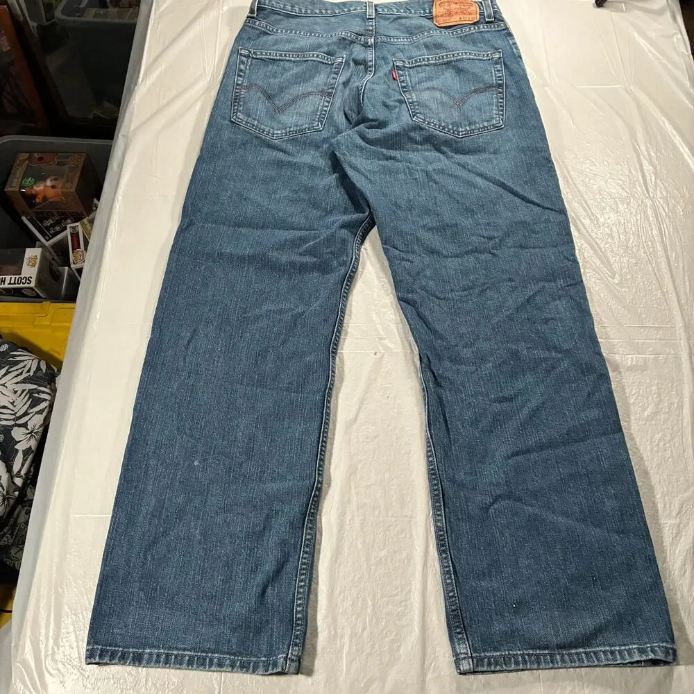 VTG Levi's 569 Loose Straight Jeans Mens 34x32 Light Wash Blue Baggy Denim Y2K